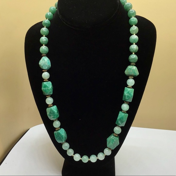 🌺RARE Vintage Amazonite & Aventurine Necklace - Picture 2 of 16